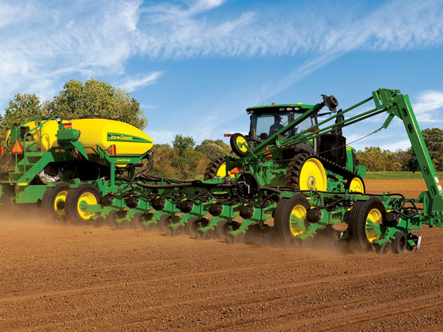 The new John Deere ExactEmerge system can plant accurately at 10 miles per hour. Most farmers who replied to our poll want to see it and other new technologies in action before they buy. (Photo courtesy of John Deere)